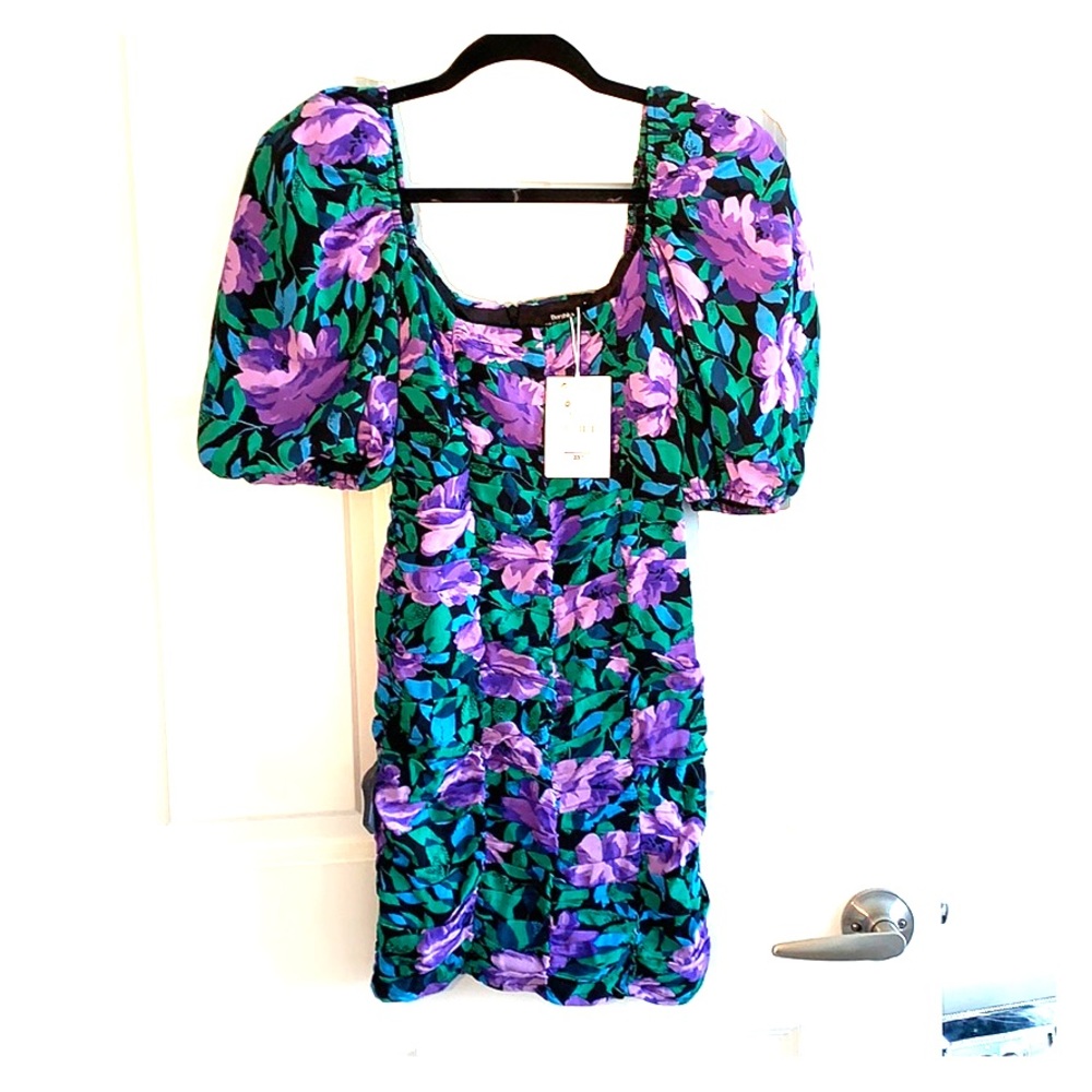 Draped flower dress